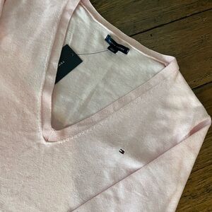 Tommy Hilfiger Light Pink V-Neck Sweater